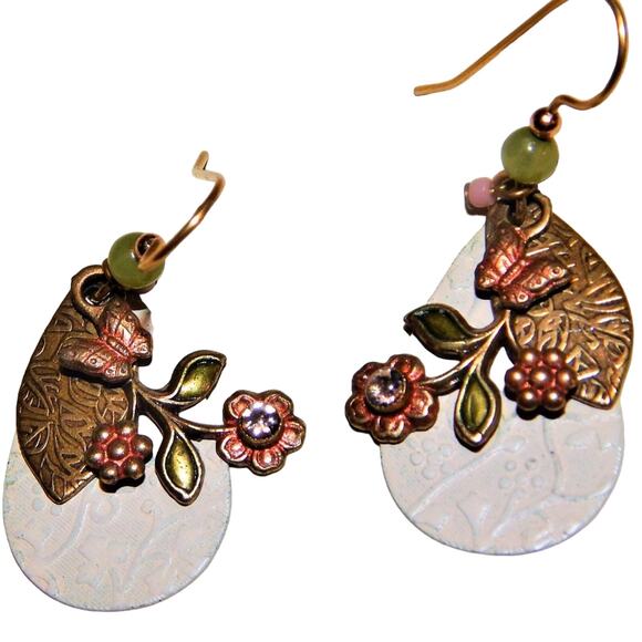 Sweet Charming 3 Layered Metal Flower Earrings - Picture 5 of 8